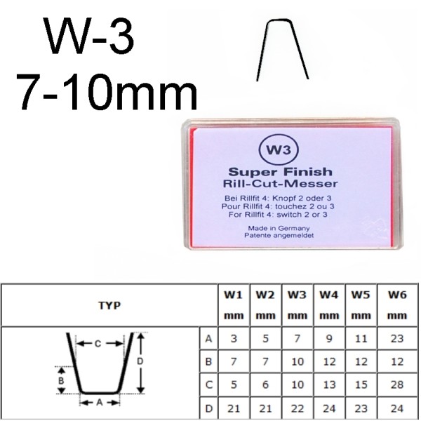 Protektora griešanas nazis W3, 7–10 mm