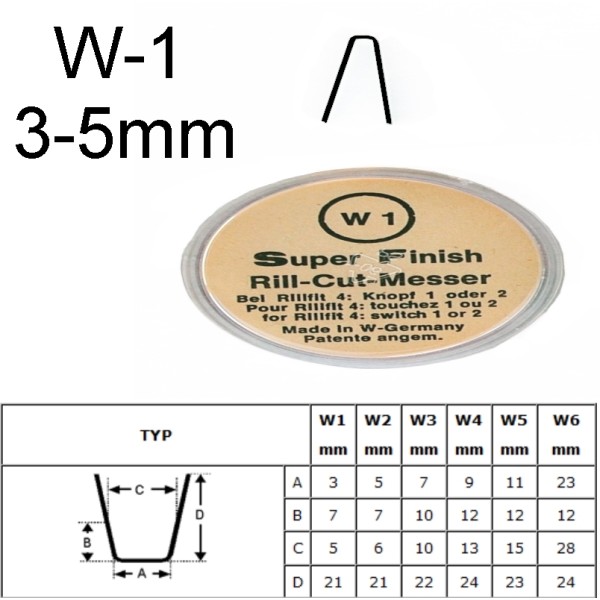 Protektora griešanas nazis W1, 3–5 mm