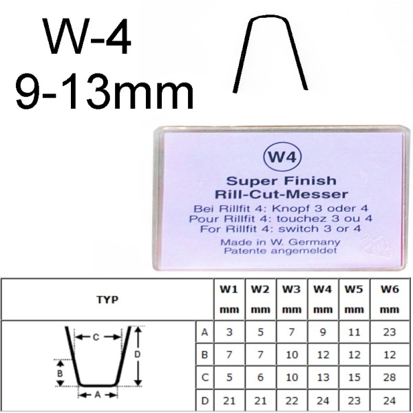 Protektora griešanas nazis W4, 9–13 mm